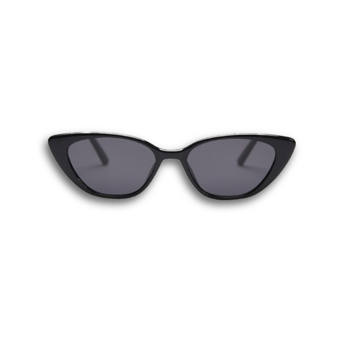Embrace a playful and dramatic retro vibe with these By Charley unisex black cat-eye sunglasses featuring polarized lenses.