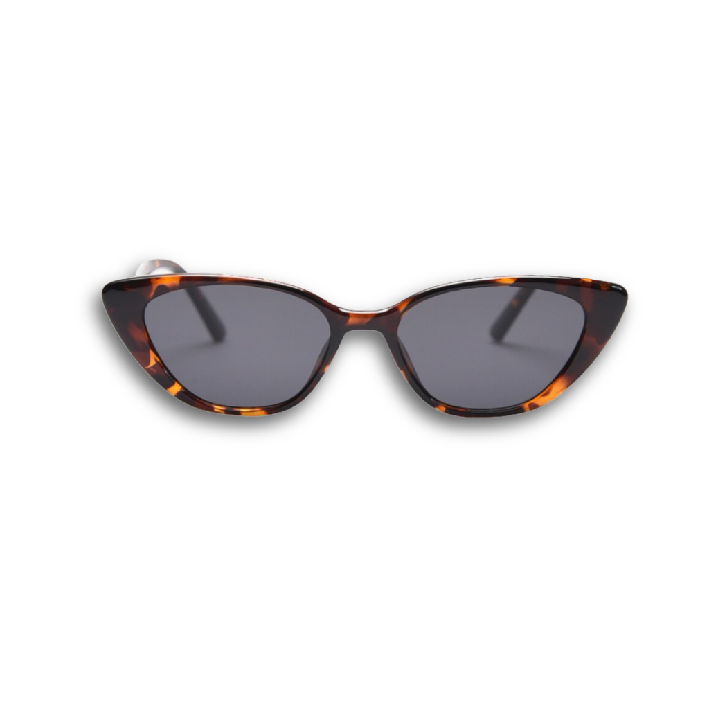 Playful unisex cat-eye sunglasses by By Charley, featuring a classic tortoiseshell frame and polarized lenses that offer 100% UV protection and glare reduction for a dramatic, retro-inspired statement.