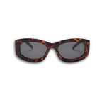 Bold unisex square sunglasses by By Charley, featuring a chunky tortoiseshell frame and polarized lenses that provide 100% UV protection and anti-glare functionality for a confident, architectural aesthetic.