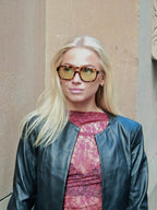 Stylish unisex polarized aviator sunglasses by By Charley, featuring a classic tortoiseshell frame and olive green lenses that offer 100% UV protection, reduce glare, and create a unique vintage aesthetic