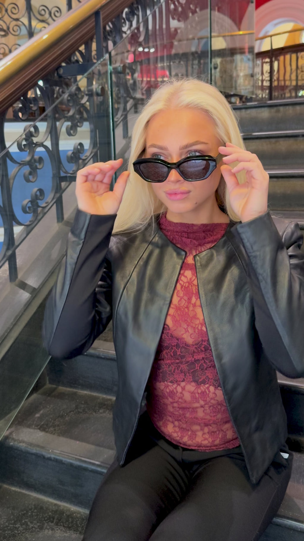 Stylish unisex polarized cat-eye sunglasses by By Charley, featuring a classic black frame that offers 100% UV protection and glare reduction for a bold, vintage-inspired aesthetic.
