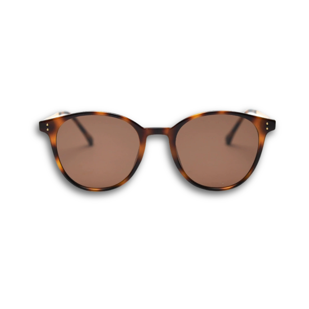 Trendy retro unisex tortoiseshell round sunglasses | polarised lenses, UV protection, fashion-forward eyewear
